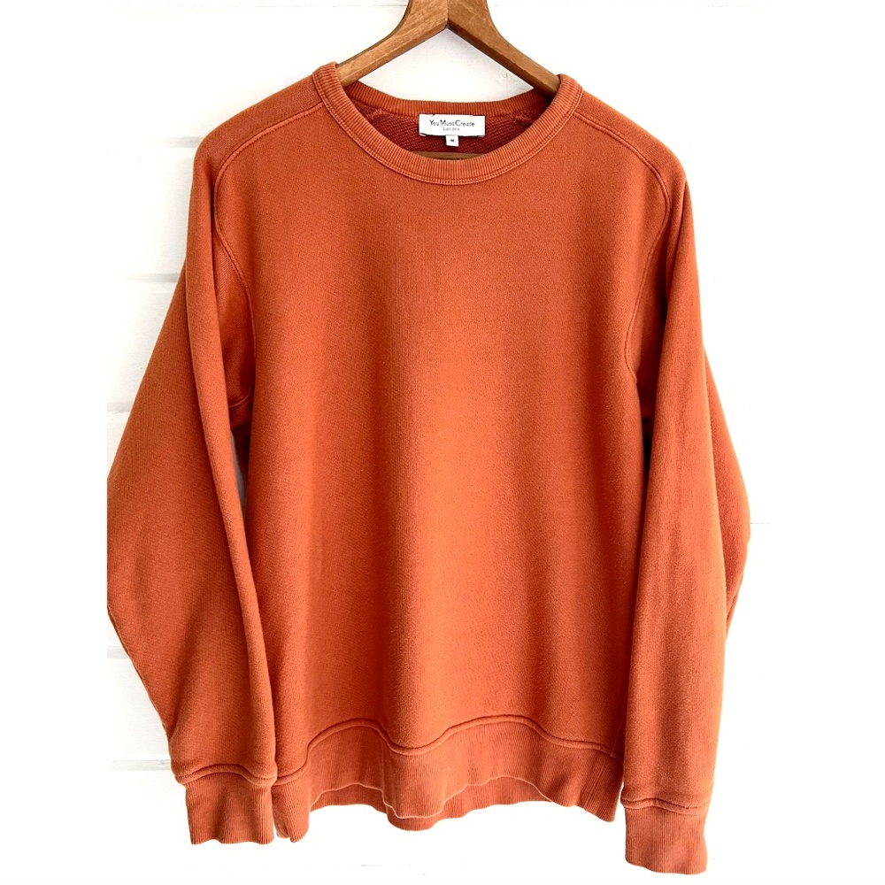 YOU MUST CREATE London Cotton Crewneck Sweatshirt in Pumpkin - M
